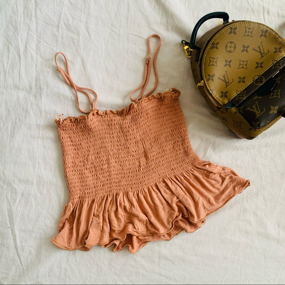 blush pink stretchy babydoll spaghetti strap tank